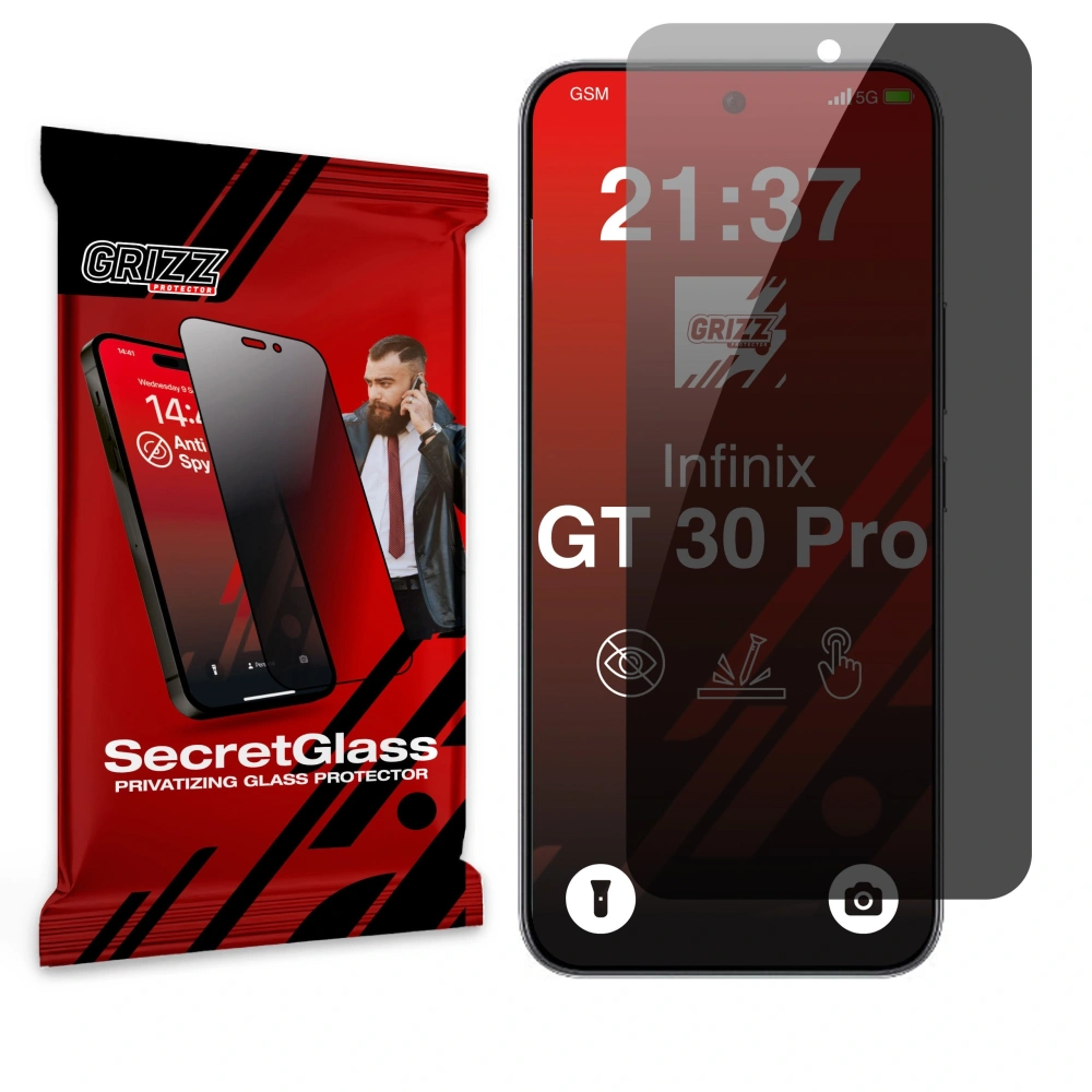 Matowe szkło prywatyzujące GrizzGlass SecretGlass do Infinix GT 30 Pro