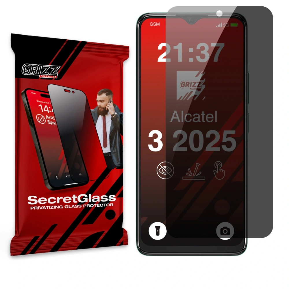 Matowe szkło prywatyzujące GrizzGlass SecretGlass do Alcatel 3 (2025)