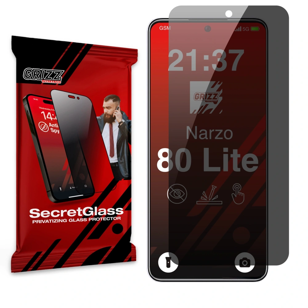 Matowe szkło prywatyzujące GrizzGlass SecretGlass do Realme Narzo 80 Lite