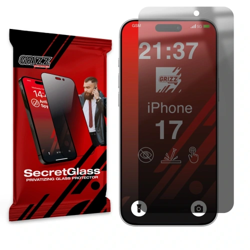 Matowe szkło prywatyzujące GrizzGlass SecretGlass do Apple iPhone 17