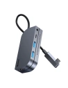 Adaptér 6w1 Baseus Bend Angle, Hub USB-C 2x USB 3.0 + HDMI 4K + microSD + USB-C PD + mini jack 3,5mm (šedý)