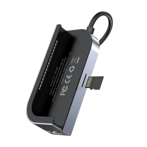 Kup Adaptér 6w1 Baseus Bend Angle, Hub USB-C 2x USB 3.0 + HDMI 4K + microSD + USB-C PD + mini jack 3,5mm (šedý) - BSU1543GRY - {ean13} - Sklep Home Screen