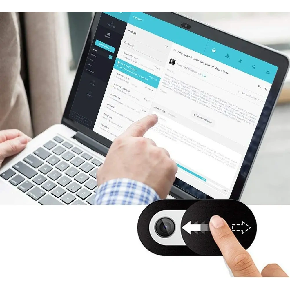 Zaślepka na kamerę Tech-Protect Cam Fit+ Laptop Webcam Cover Black [3 PACK]