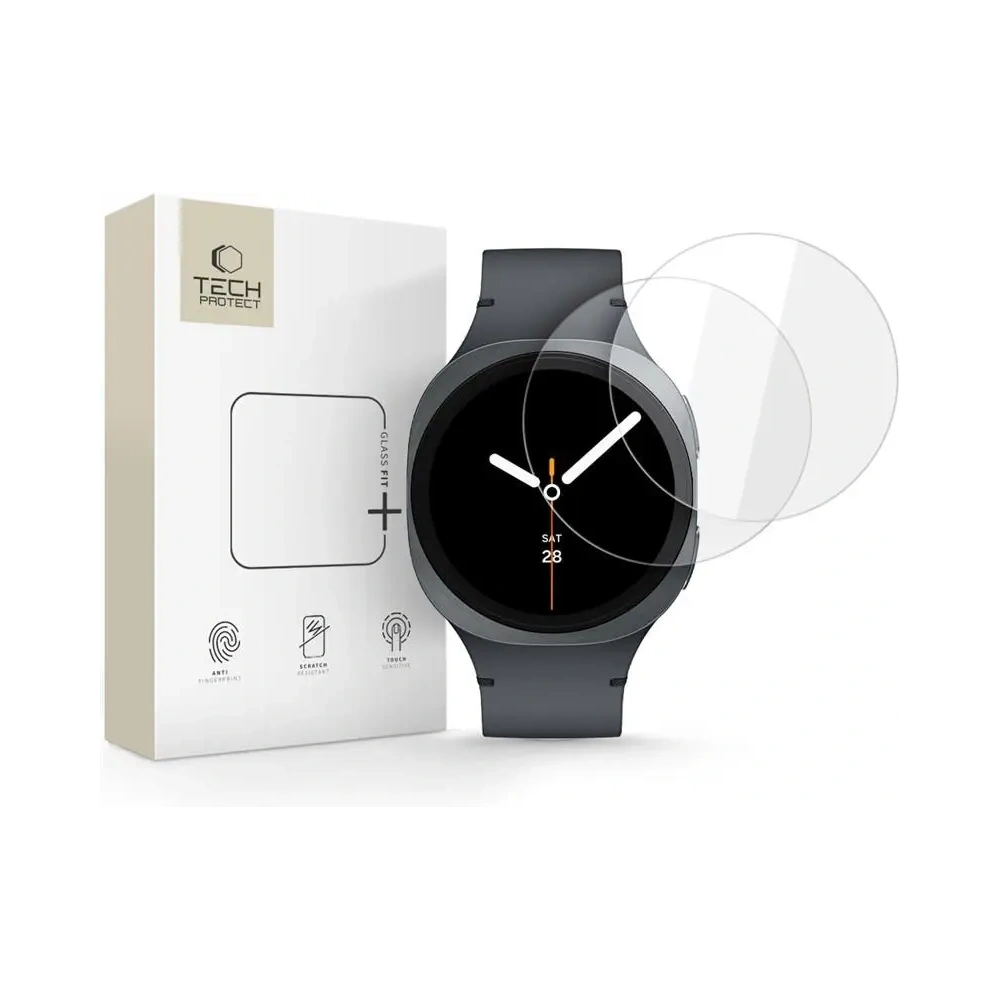 Szkło hartowane Tech-Protect Glass Fit+ do Samsung Galaxy Watch 8 44mm Clear [2 PACK]