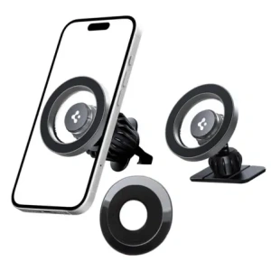 Uchwyt samochodowy na kokpit / do kratki Spigen MFT13 Magnetic MagSafe Dashboard & Vent Car Mount Silver