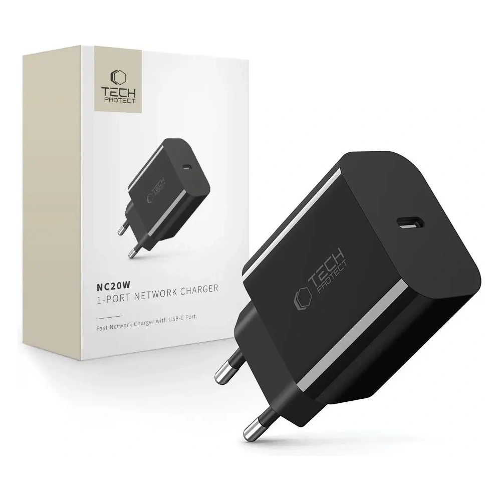 Ładowarka sieciowa Tech-Protect NC20W USB-C Network Charger PD 20W Black