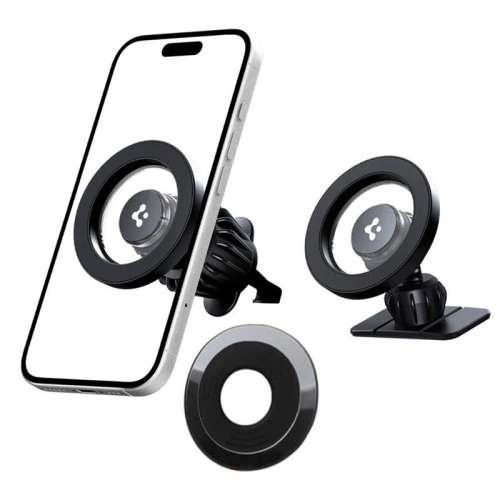 Uchwyt samochodowy na kokpit / do kratki Spigen MFT13 Magnetic MagSafe Dashboard & Vent Car Mount Black