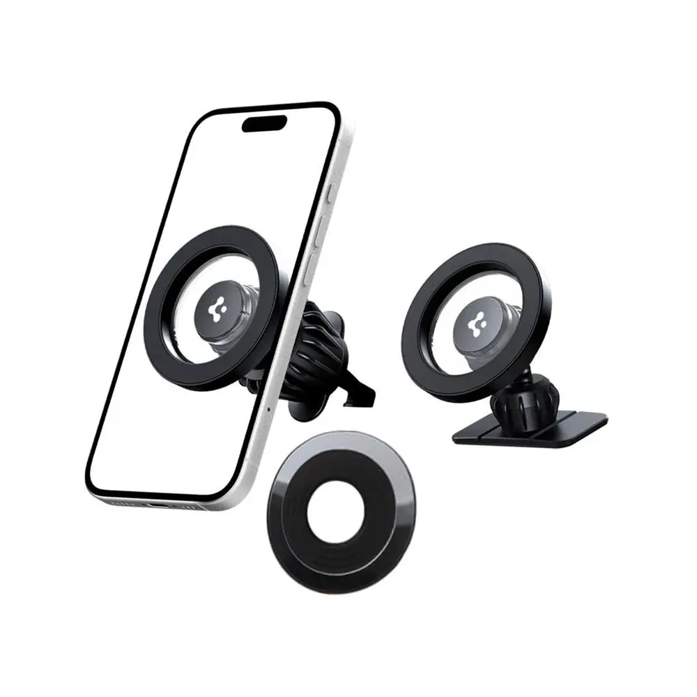 Uchwyt samochodowy na kokpit / do kratki Spigen MFT13 Magnetic MagSafe Dashboard & Vent Car Mount Black