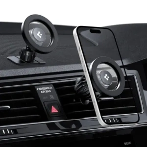 Uchwyt samochodowy na kokpit / do kratki Spigen MFT13 Magnetic MagSafe Dashboard & Vent Car Mount Black