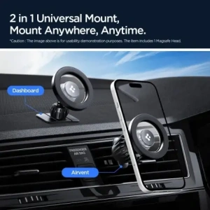Uchwyt samochodowy na kokpit / do kratki Spigen MFT13 Magnetic MagSafe Dashboard & Vent Car Mount Black