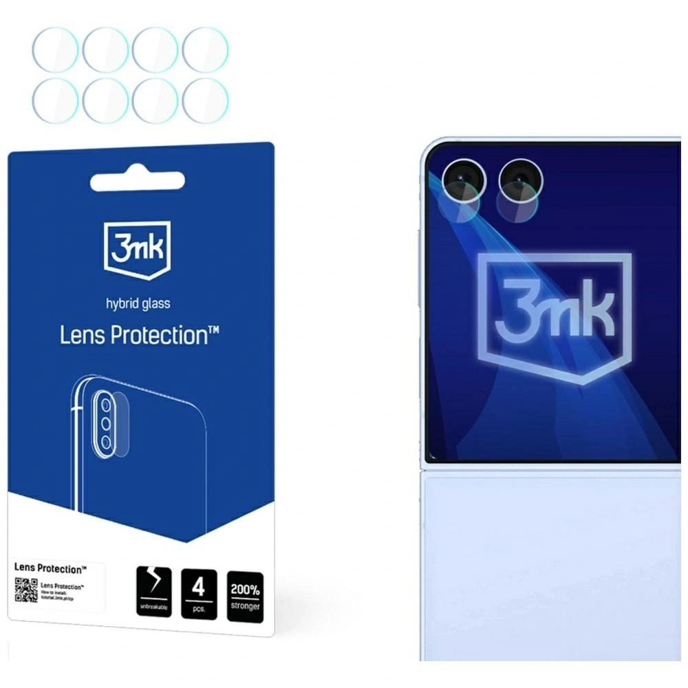 Ochrona na obiektyw aparatu 3MK Lens Protection do Samsung Galaxy Z Flip7 [4 PACK]