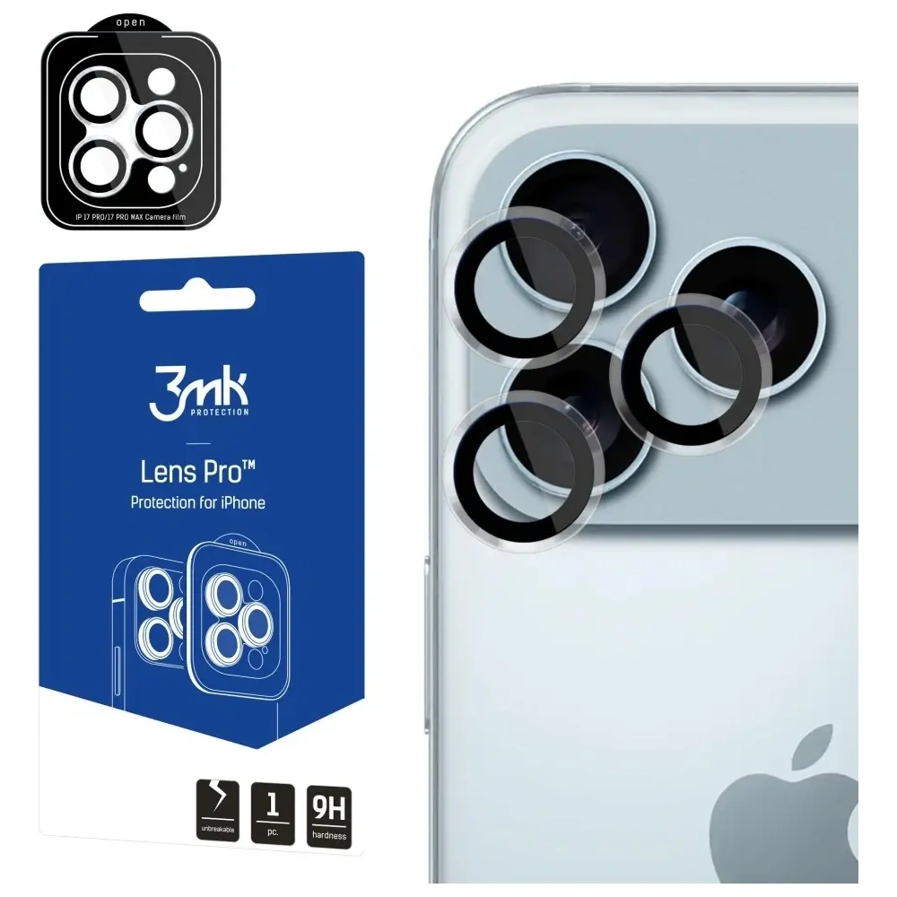 Szkło hartowane na obiektyw aparatu 3MK Lens Protection Pro do Apple iPhone 17 Pro / 17 Pro Max przezroczysty