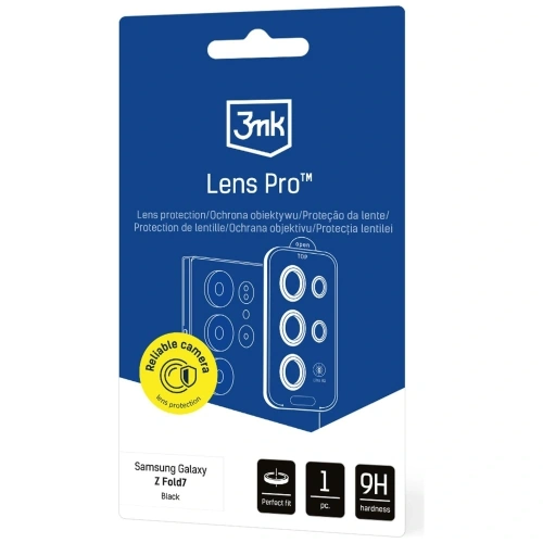 Szkło hybrydowe na obiektyw aparatu 3MK Lens Protection Pro do Samsung Galaxy Z Fold7 czarny