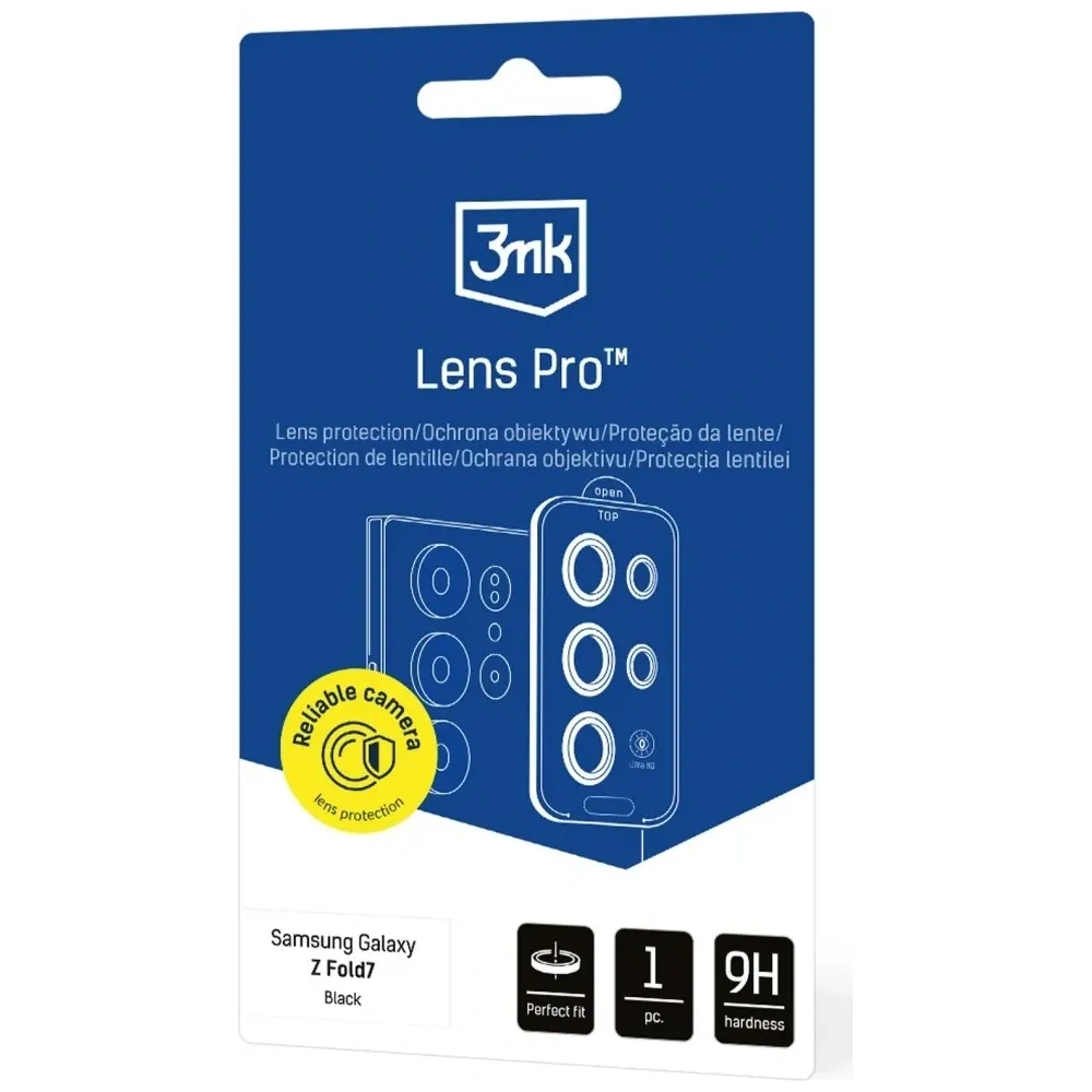 Szkło hartowane na obiektyw aparatu 3MK Lens Protection Pro do Samsung Galaxy Z Fold7 czarny