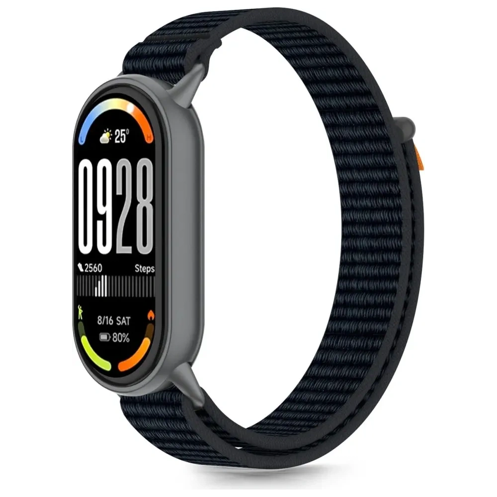 Pasek Tech-Protect Nylon Stripe do Xiaomi Smart Band 8 / 9 / 10 / NFC Black/orange