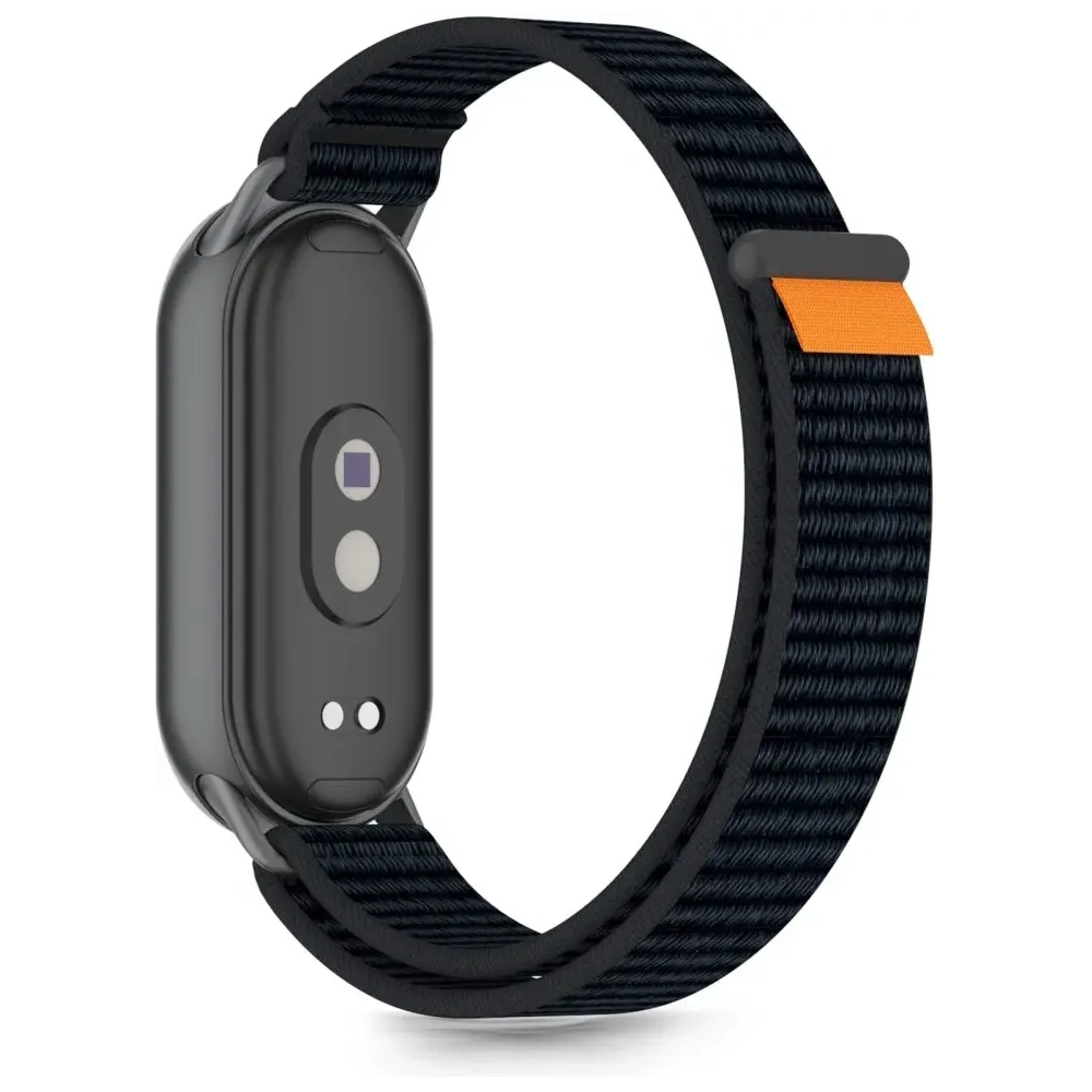 Pasek Tech-Protect Nylon Stripe do Xiaomi Smart Band 8 / 9 / 10 / NFC Black/orange