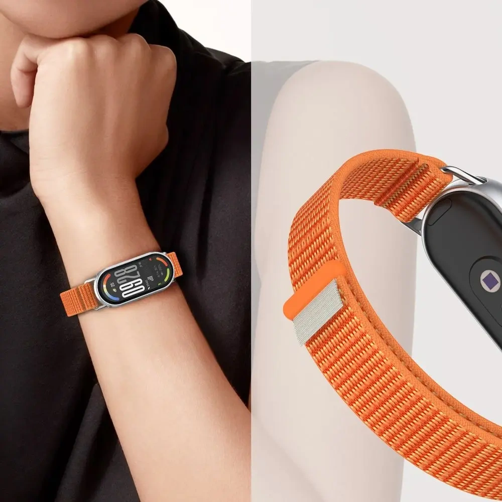 Pasek Tech-Protect Nylon Stripe do Xiaomi Smart Band 8 / 9 / 10 / NFC Black/orange