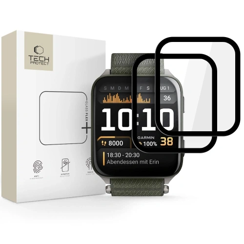 Szkło hybrydowe Tech-Protect Glass Flex+ do Garmin Venu X1 Black [2 PACK]