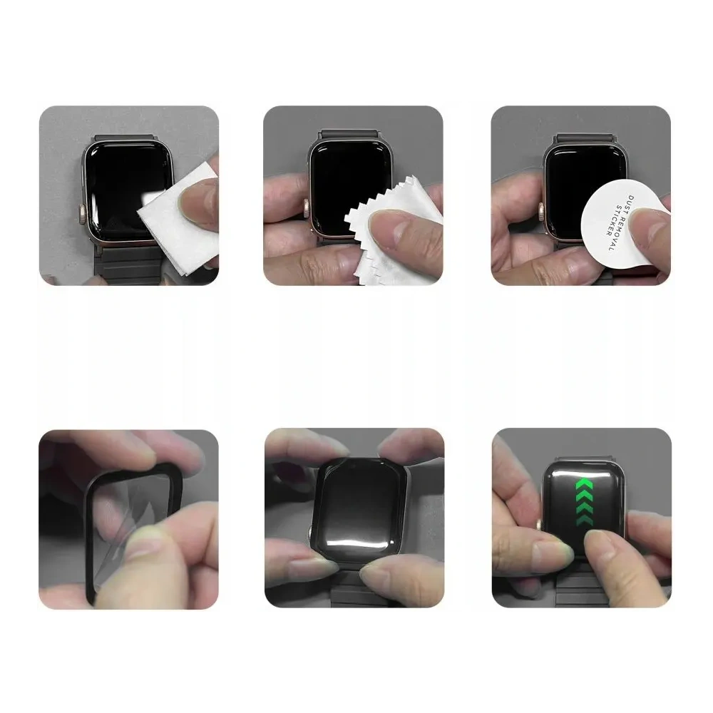 Szkło hybrydowe Tech-Protect Glass Flex+ do Apple Watch 10 / 11 42mm Black [2 PACK]