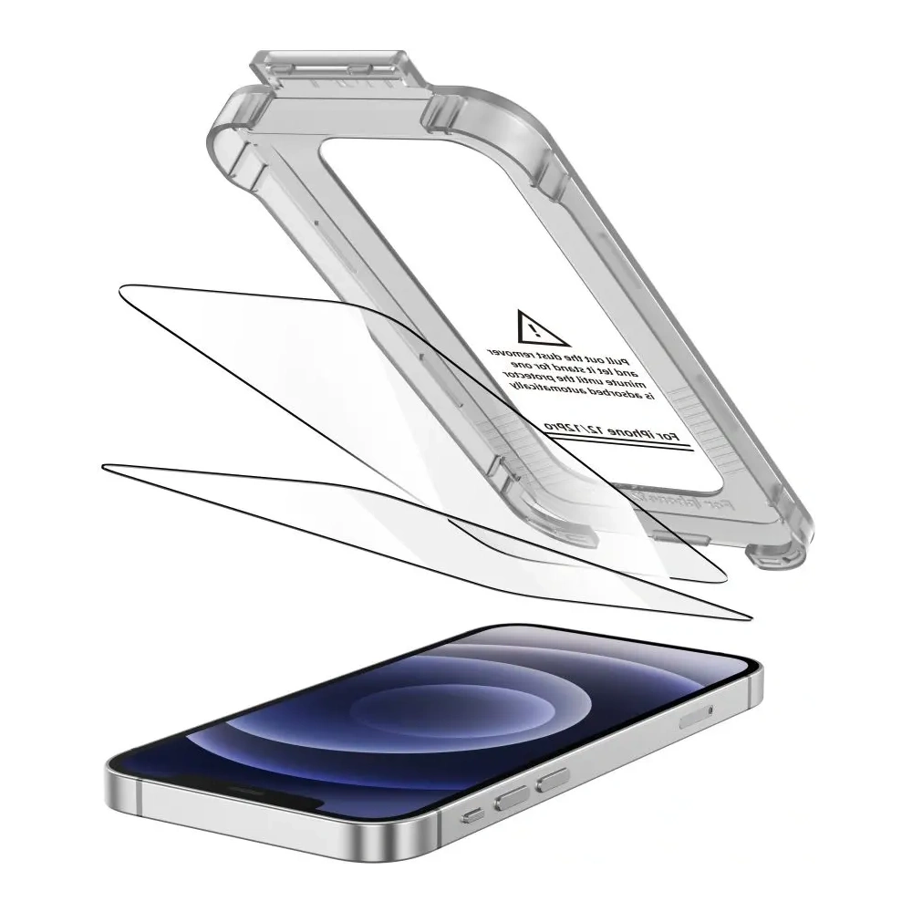 Szkło hartowane Tech-Protect Quick Set+ do Apple iPhone 12 / 12 Pro Black [2 PACK]