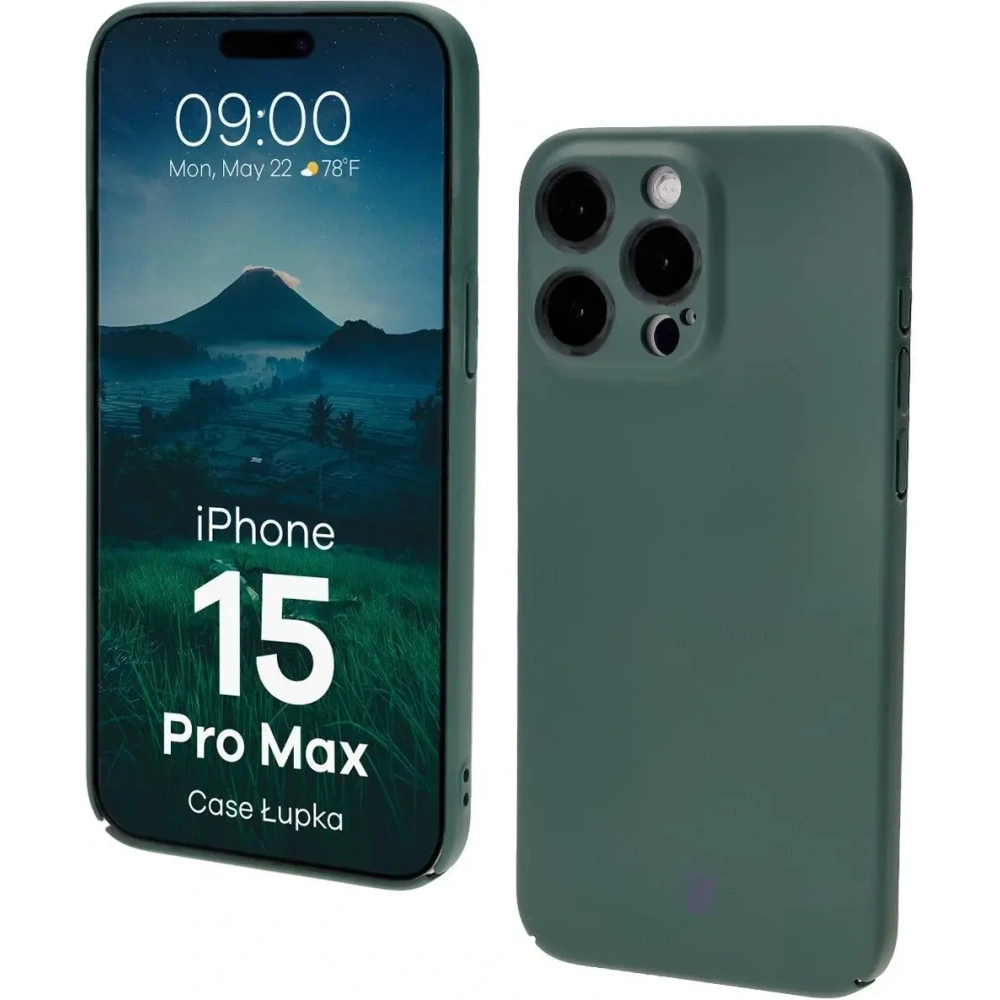 Etui Bizon Case Łupka do Apple iPhone 15 Pro Max zielone