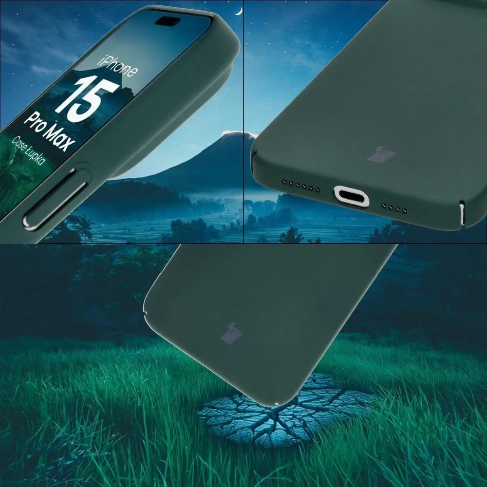 Etui Bizon Case Łupka do Apple iPhone 15 Pro Max zielone