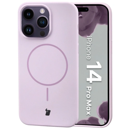 Silikonowe etui z pierścieniem magnetycznym Bizon Soft Case Magnetic do Apple iPhone 14 Pro Max jasnofioletowe