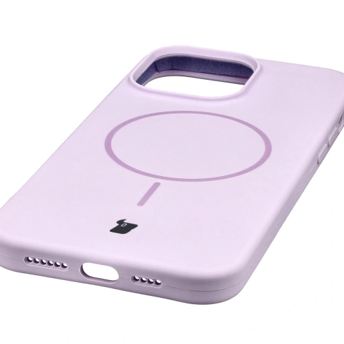 Silikonowe etui z pierścieniem magnetycznym Bizon Soft Case Magnetic do Apple iPhone 14 Pro Max jasnofioletowe