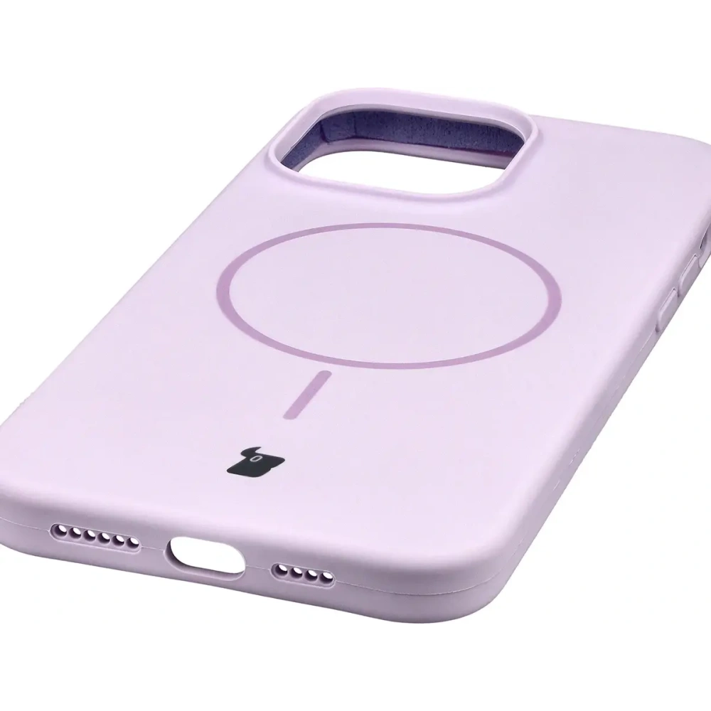 Silikonowe etui z pierścieniem magnetycznym Bizon Soft Case Magnetic do Apple iPhone 14 Pro Max jasnofioletowe