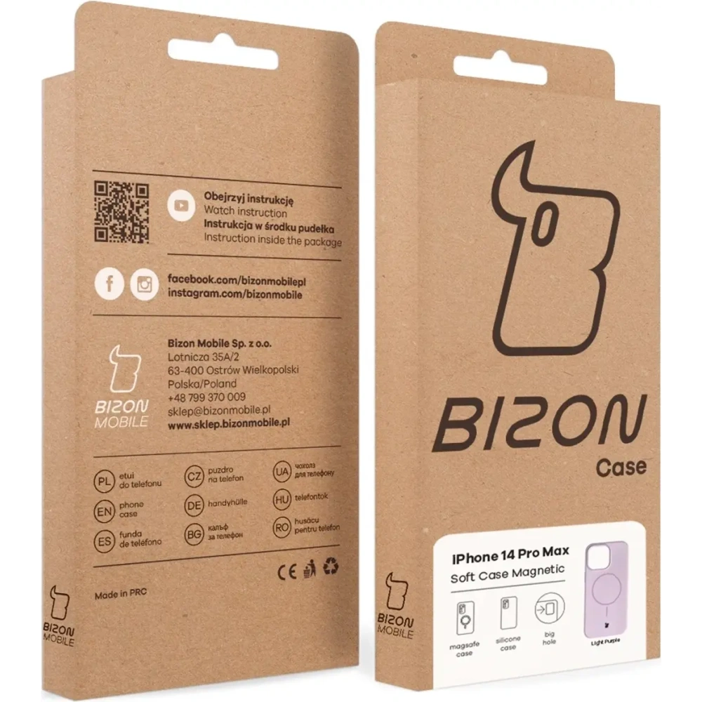 Silikonowe etui z pierścieniem magnetycznym Bizon Soft Case Magnetic do Apple iPhone 14 Pro Max jasnofioletowe