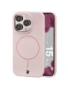 Silikonowe etui z pierścieniem magnetycznym Bizon Soft Case Magnetic do Apple iPhone 15 Pro jasnoróżowe