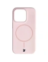 Silikonowe etui z pierścieniem magnetycznym Bizon Soft Case Magnetic do Apple iPhone 15 Pro jasnoróżowe