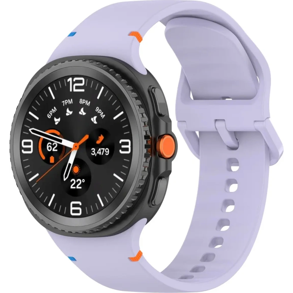 Silikonowy pasek Bizon Strap Watch Silicone G do Samsung Galaxy Watch 8 40mm / 44mm / 8 Classic 46mm jasnofioletowy