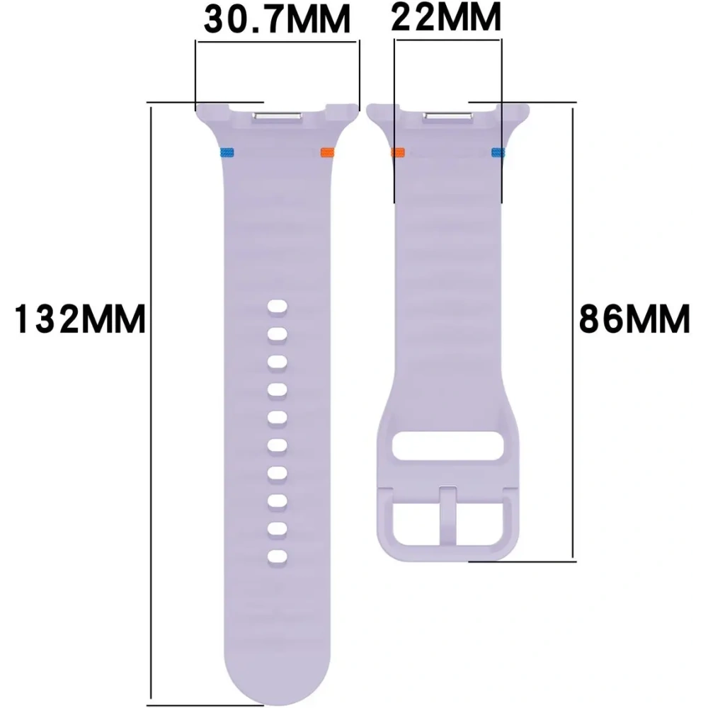 Silikonowy pasek Bizon Strap Watch Silicone G do Samsung Galaxy Watch 8 40mm / 44mm / 8 Classic 46mm jasnofioletowy