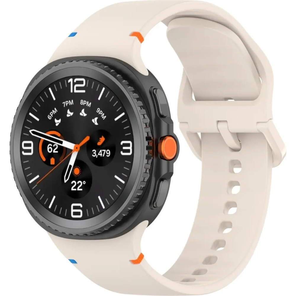 Silikonowy pasek Bizon Strap Watch Silicone G do Samsung Galaxy Watch 8 40mm / 44mm / 8 Classic 46mm beżowy