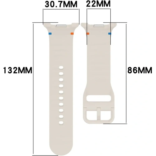 Silikonowy pasek Bizon Strap Watch Silicone G do Samsung Galaxy Watch 8 40mm / 44mm / 8 Classic 46mm beżowy