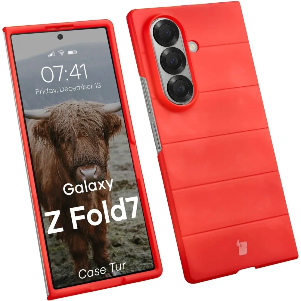 Pancerne etui Bizon Case Tur do Samsung Galaxy Z Fold7 czerwone
