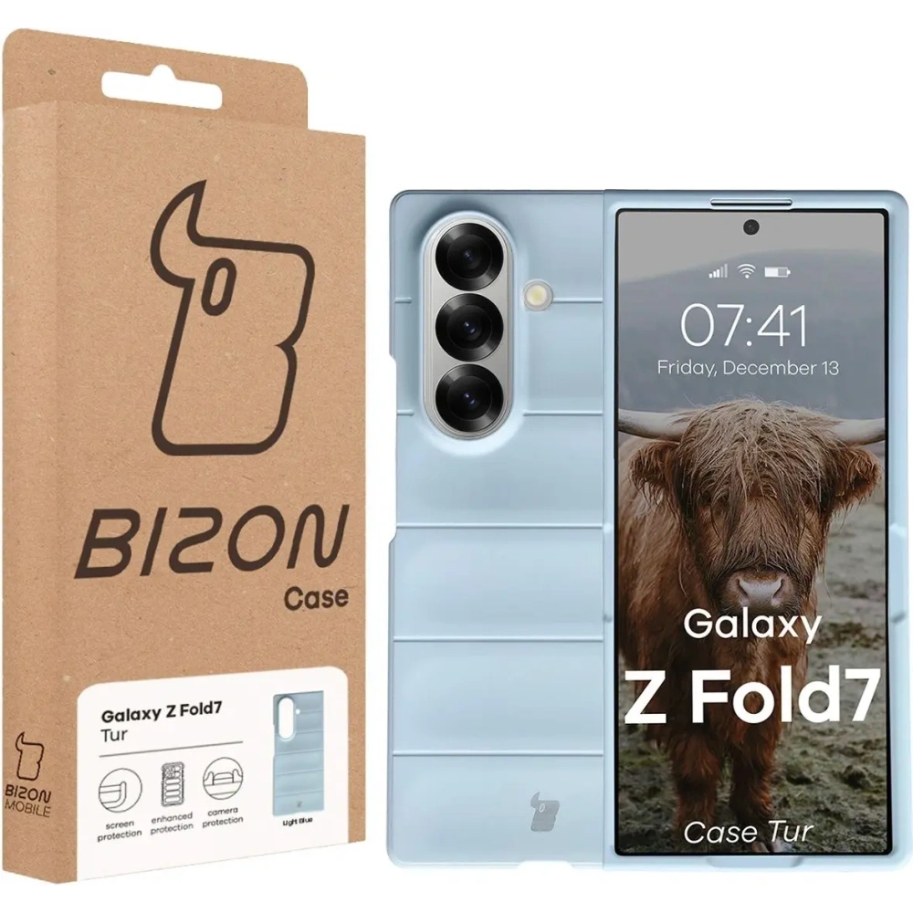 Pancerne etui Bizon Case Tur do Samsung Galaxy Z Fold7 błękitne