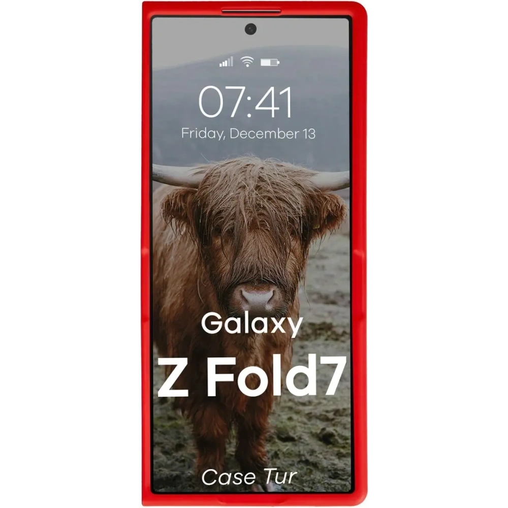 Pancerne etui Bizon Case Tur do Samsung Galaxy Z Fold7 czerwone