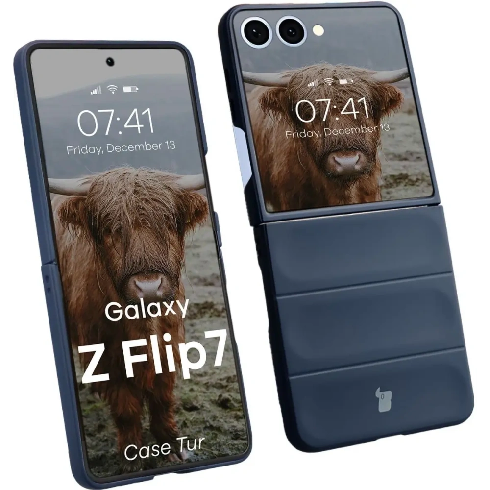 Pancerne etui Bizon Case Tur do Samsung Galaxy Z Flip7 granatowe