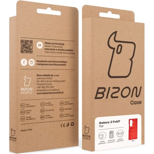 Pancerne etui Bizon Case Tur do Samsung Galaxy Z Fold7 czerwone