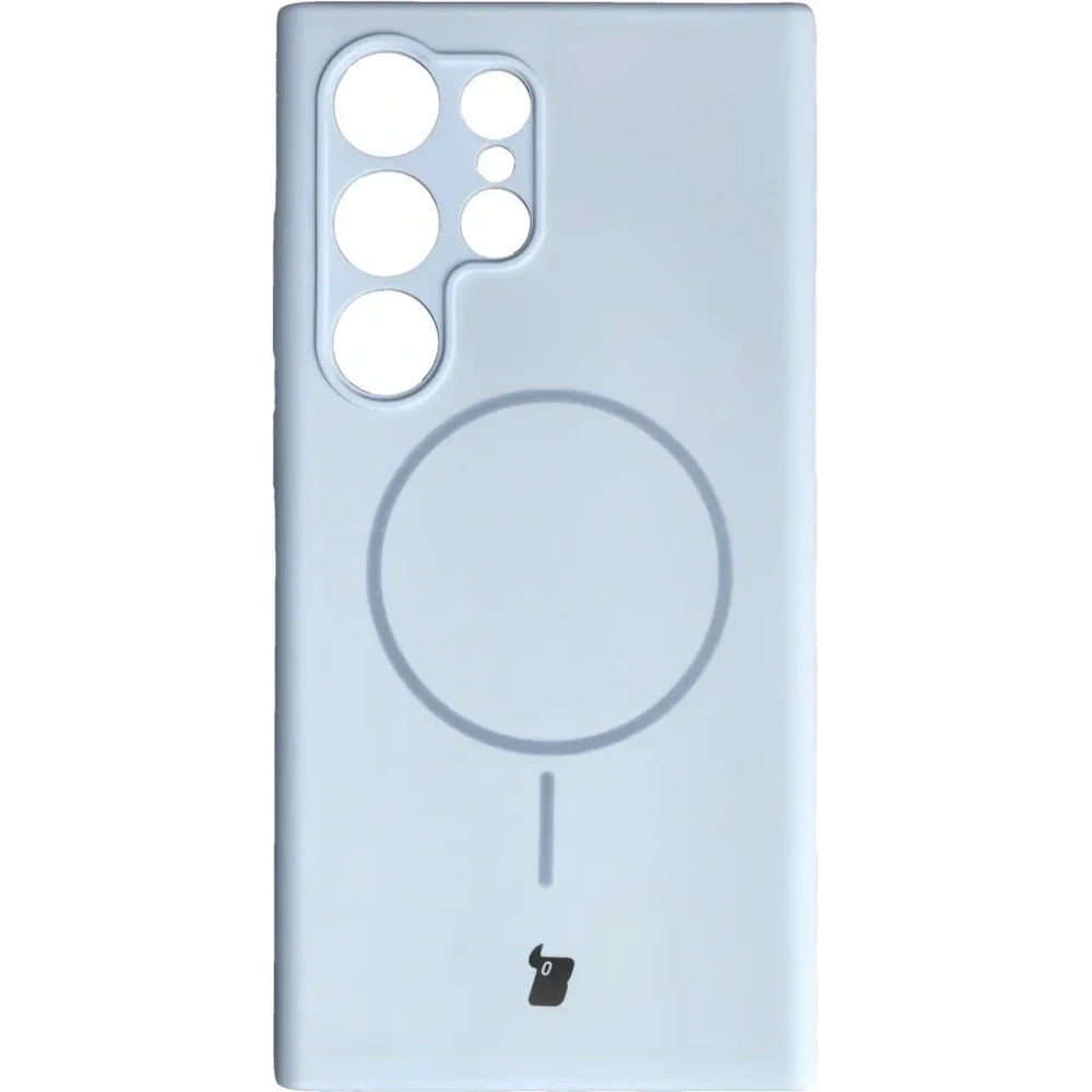 Silikonowe etui z pierścieniem magnetycznym Bizon Soft Case Magnetic do Samsung Galaxy S24 Ultra błękitne
