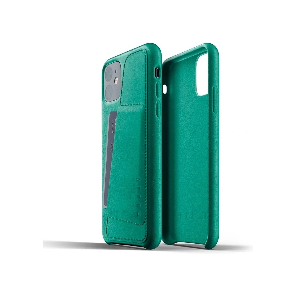 Etui Mujjo Full Leather Wallet Case Apple iPhone 11 (zielone)
