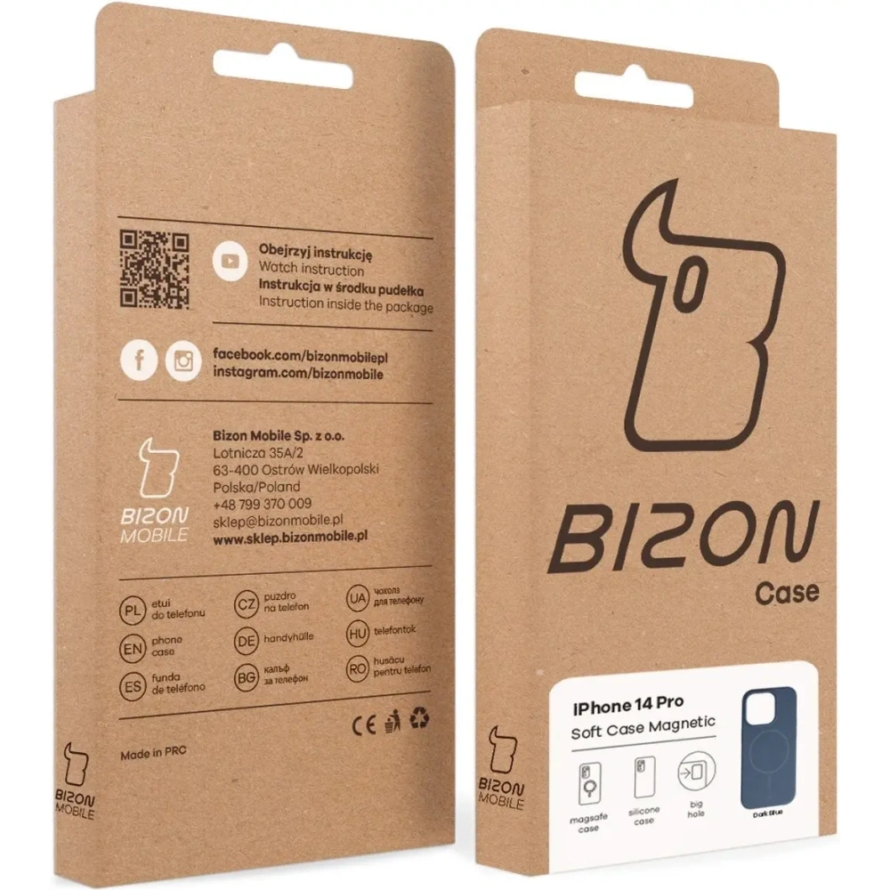 Silikonowe etui z pierścieniem magnetycznym Bizon Soft Case Magnetic do Apple iPhone 14 Pro granatowe