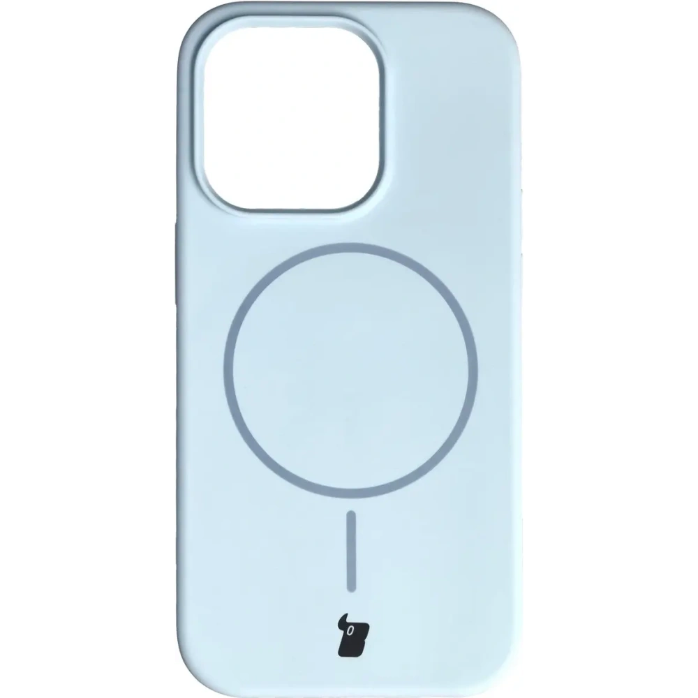 Silikonowe etui z pierścieniem magnetycznym Bizon Soft Case Magnetic do Apple iPhone 14 Pro błękitne