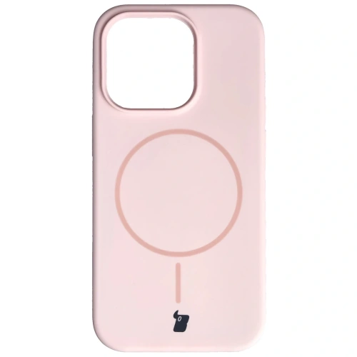 Silikonowe etui z pierścieniem magnetycznym Bizon Soft Case Magnetic do Apple iPhone 14 Pro jasnoróżowe