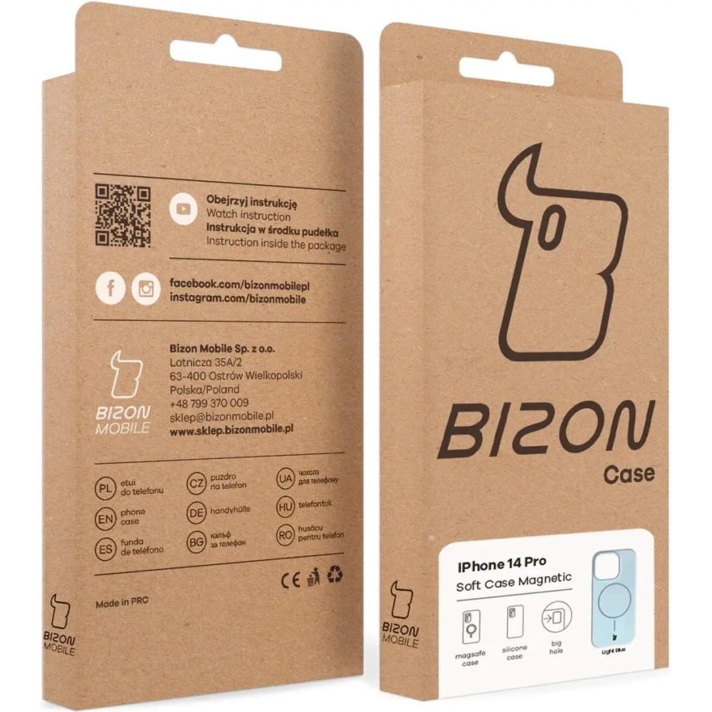 Silikonowe etui z pierścieniem magnetycznym Bizon Soft Case Magnetic do Apple iPhone 14 Pro błękitne