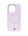 Silikonowe etui z pierścieniem magnetycznym Bizon Soft Case Magnetic do Apple iPhone 14 Pro jasnofioletowe