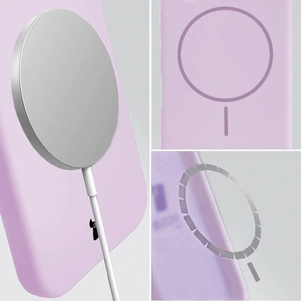 Silikonowe etui z pierścieniem magnetycznym Bizon Soft Case Magnetic do Apple iPhone 14 Pro jasnofioletowe