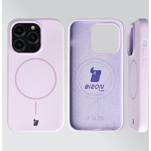 Silikonowe etui z pierścieniem magnetycznym Bizon Soft Case Magnetic do Apple iPhone 14 Pro jasnofioletowe
